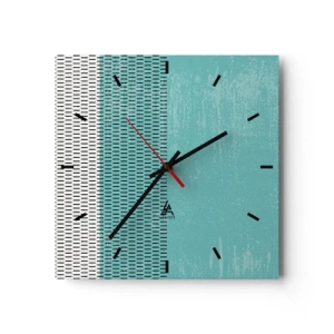 Reloj de pared - Reloj de vidrio - Composición equilibrada - 40x40 cm
