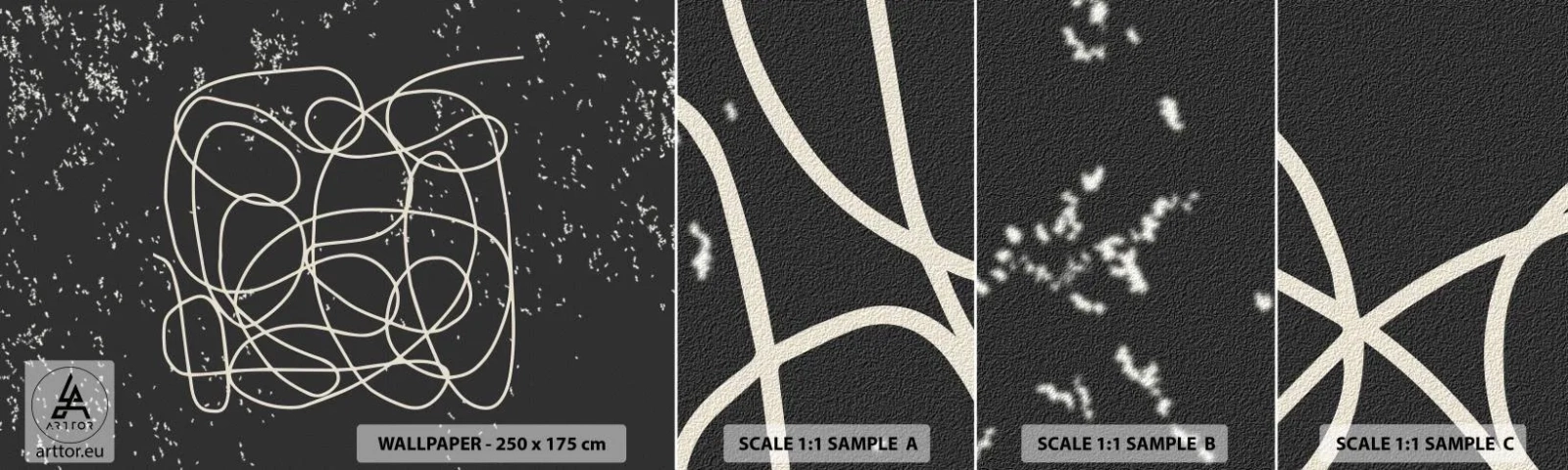 Muestra De Fotomural Standard Eco - Pensamientos errantes - Abstracción, Gráficos, Pedazo - 100x30 cm