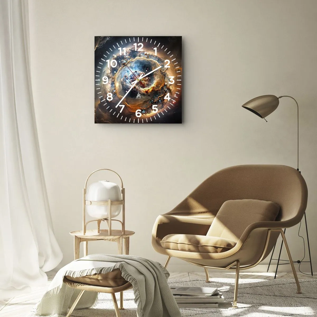 Reloj de pared - Reloj de vidrio - El inicio de todo - 30x30 cm