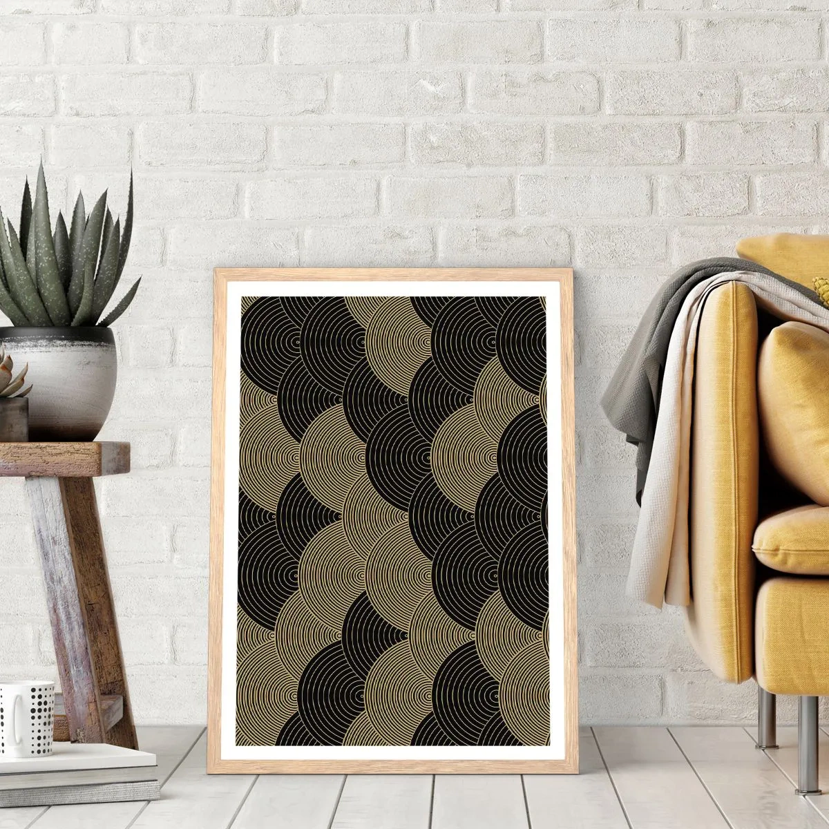 Póster en marco roble claro - Multiplicación de la unidad - 30x40 cm