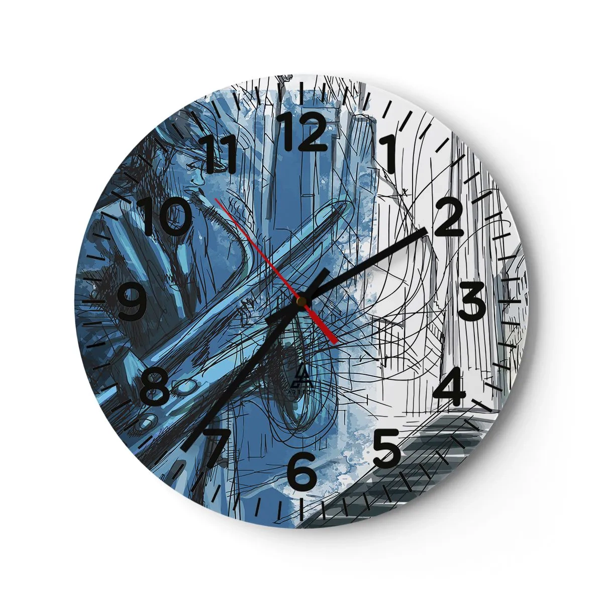 Reloj de pared - Reloj de vidrio - Rapsodia urbana - 40x40 cm