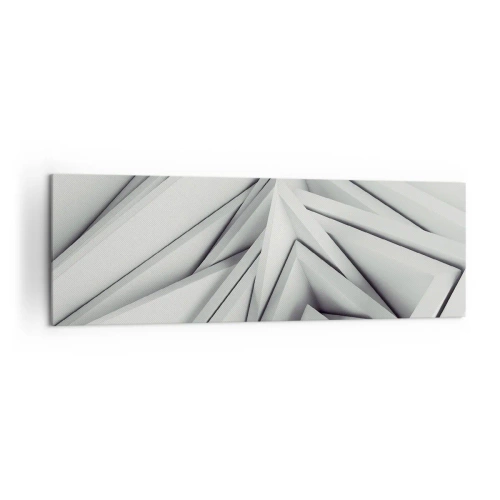 Cuadro sobre lienzo - Impresión de Imagen - Una composición abstracta de formas geométricas en tonos de gris. - 160x50cm - Ángulos afilados - Decoración de pared moderna para salón y dormitorio ARTTOR