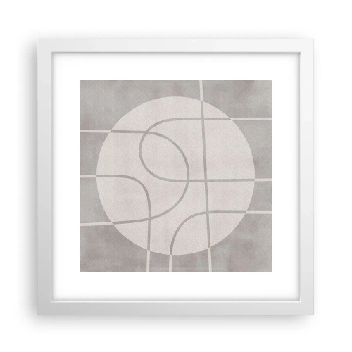 Póster en marco blanco - Circular y rectilíneo - 30x30 cm