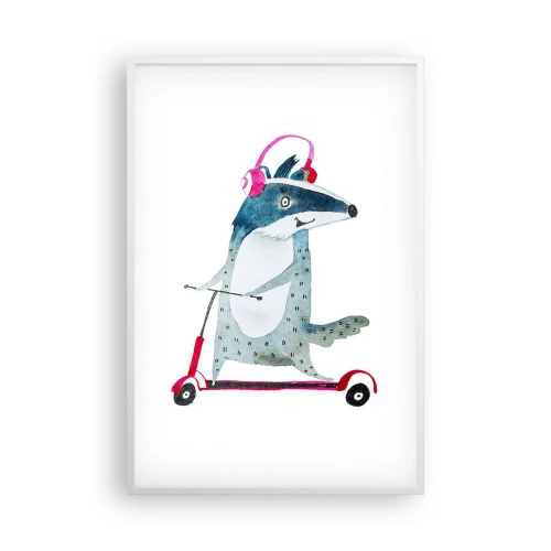 Póster en marco blanco - Alegrías de tejón - 61x91 cm