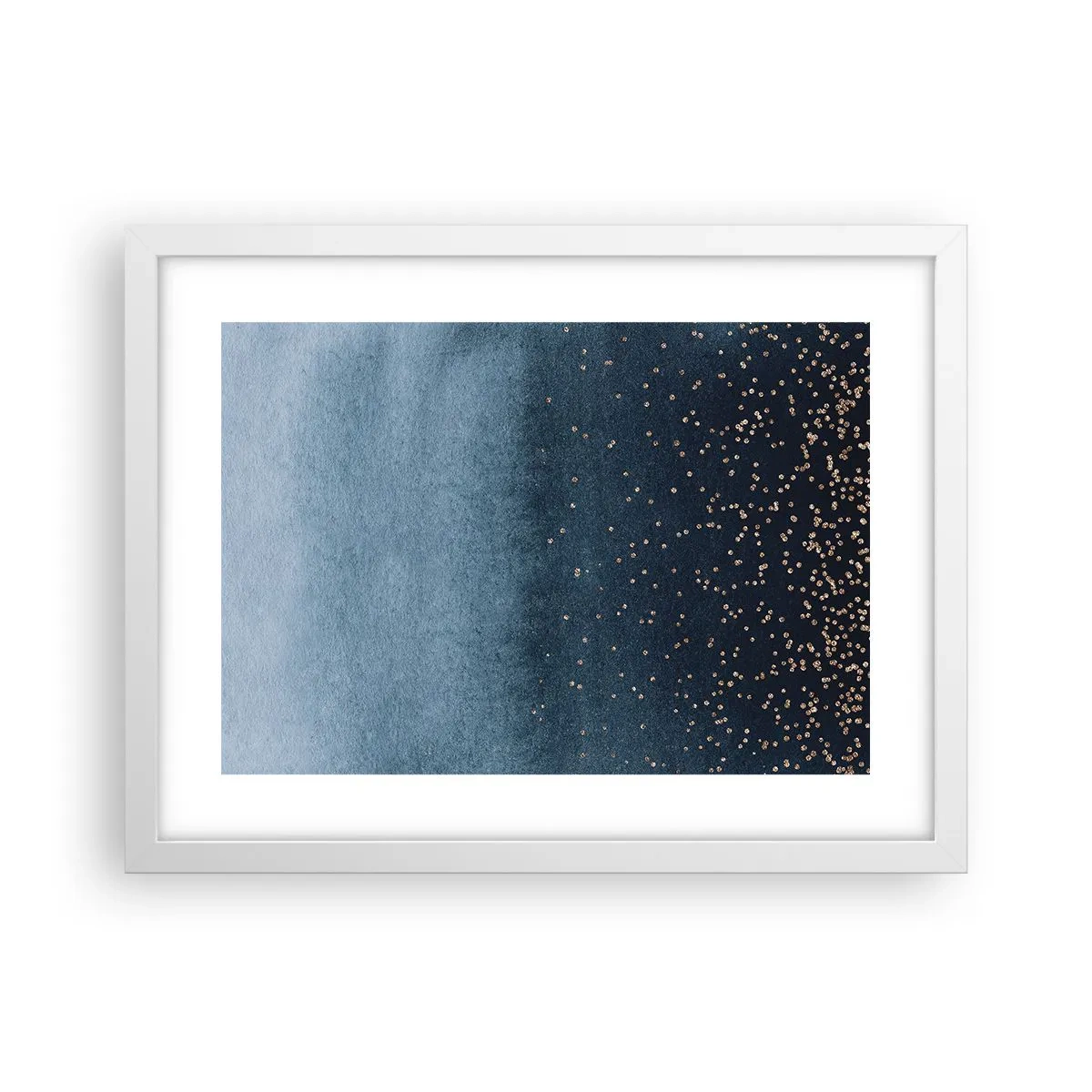 Póster en marco blanco - Composición - fases azules - 40x30 cm