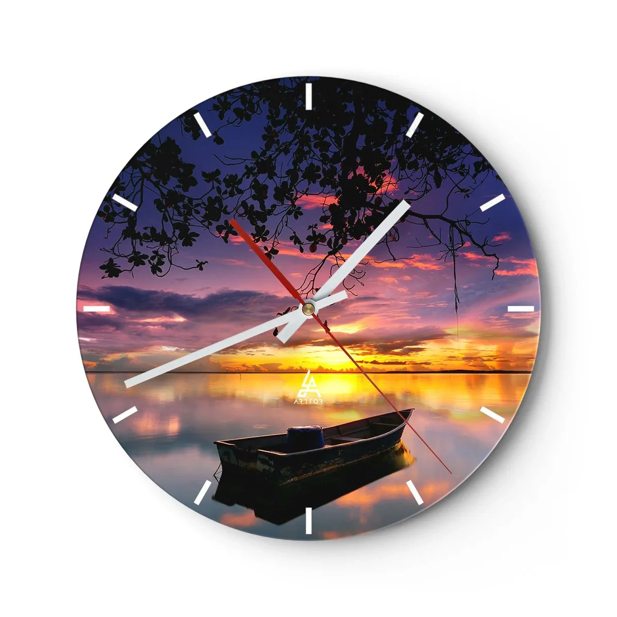 Reloj de pared - Reloj de vidrio - Un cielo de ensueño - 40x40 cm