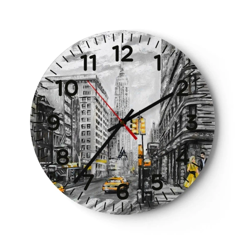Reloj de pared - Reloj de vidrio - Una de las muchas historias de la gran manzana - 30x30 cm