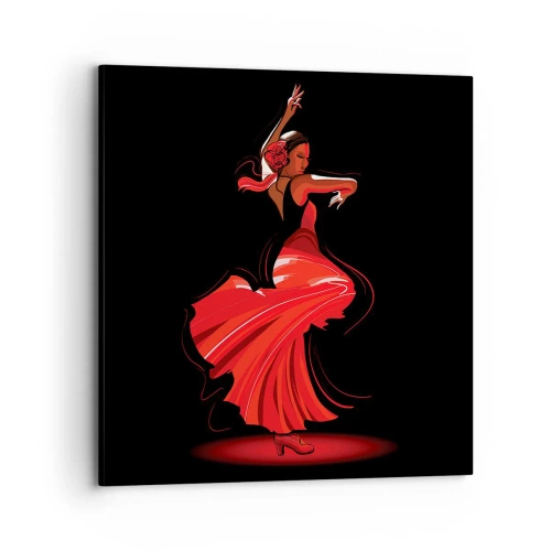 Cuadro sobre lienzo - Impresión de Imagen - El espíritu ardiente del flamenco - 70x70 cm