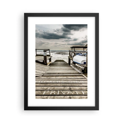 Póster en marco negro - La playa del norte - 30x40 cm