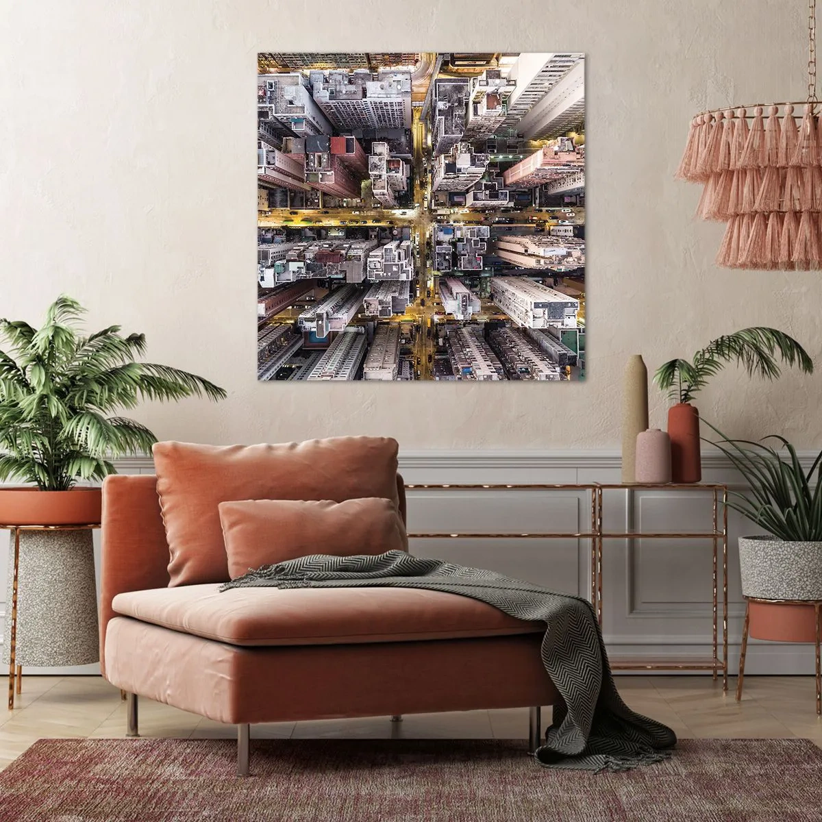 Cuadro sobre lienzo - Impresión de Imagen - Saludos desde Hong Kong - 50x50 cm