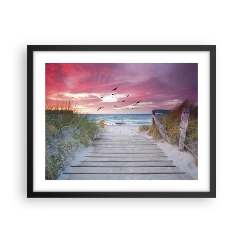 Póster en marco negro - Impresión del Báltico - 50x40 cm