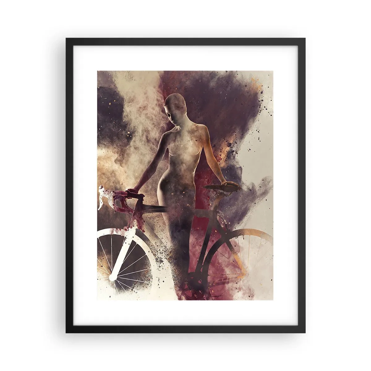 Póster en marco negro - En las formas de mármol un alma ciclista - 40x50 cm