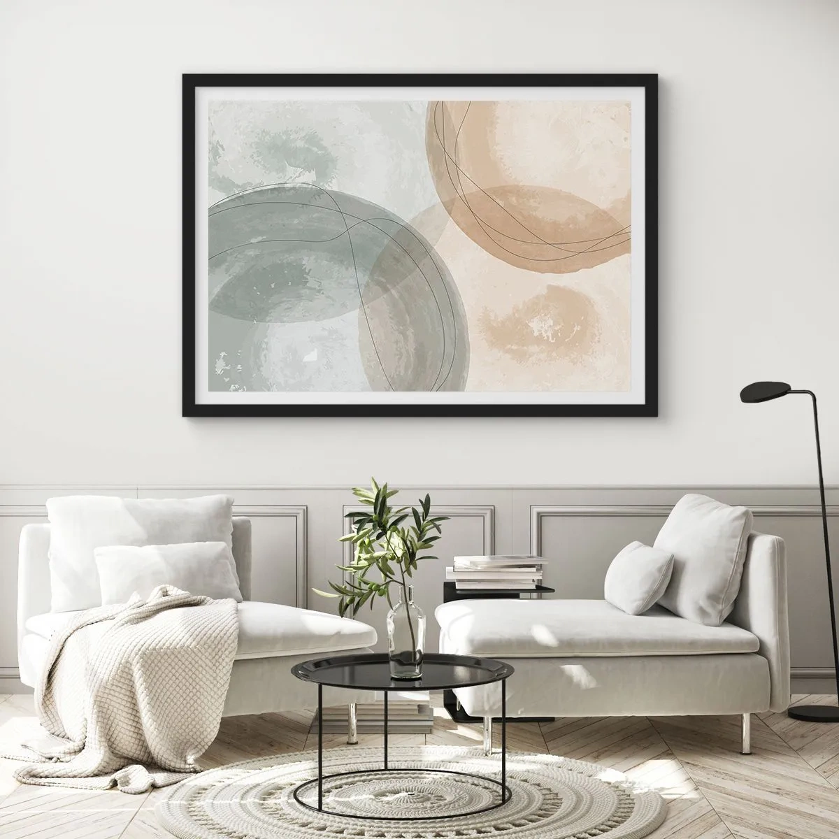 Póster en marco negro - Mundos que se entrecruzan - 50x40 cm