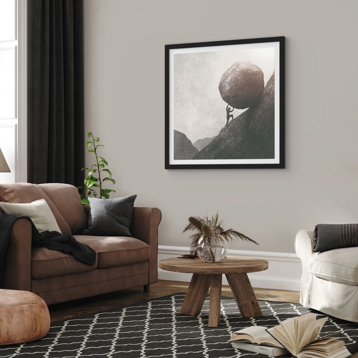 Póster en marco negro - Creo, contra toda esperanza - 30x30 cm