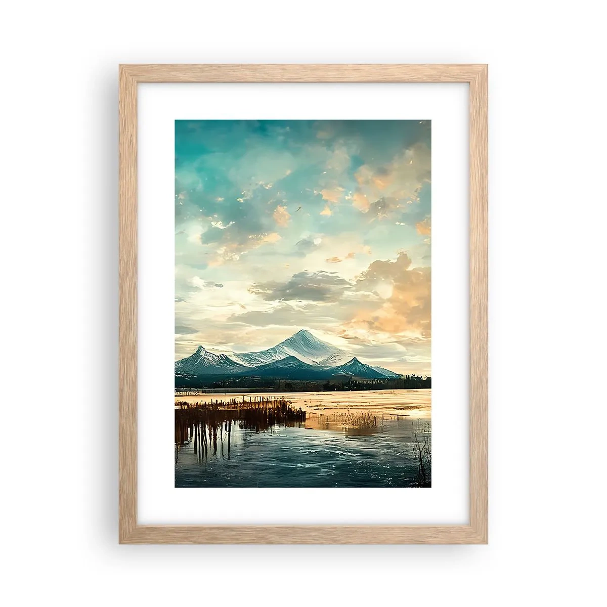 Póster en marco roble claro - Bajo la protección del cielo - 30x40 cm