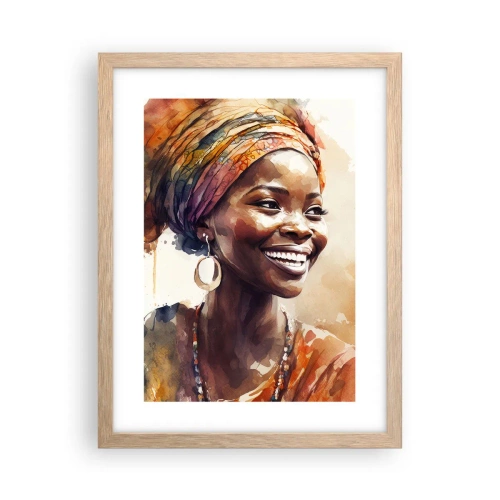 Póster en marco roble claro - Reina africana - 30x40 cm