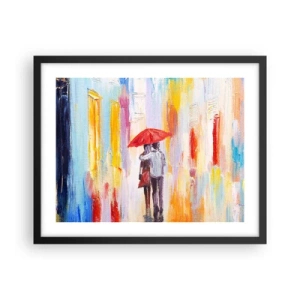 Póster en marco negro - Que siga lloviendo - 50x40 cm