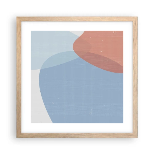 Póster en marco roble claro - Relaciones en colores pastel - 40x40 cm