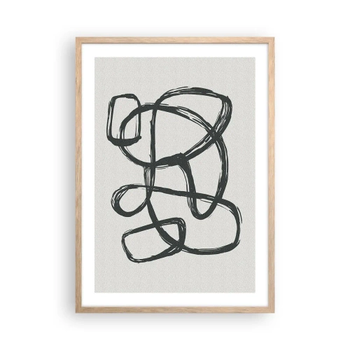 Póster en marco roble claro - Abstracción en bucle - 50x70 cm