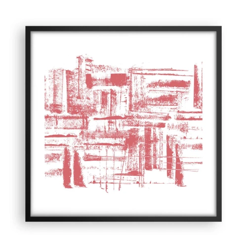 Póster en marco negro - Ciudad roja - 50x50 cm