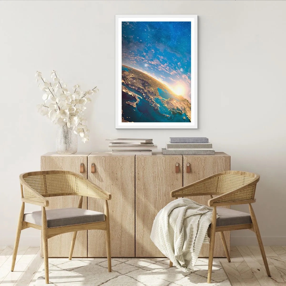 Póster en marco blanco - Mirémonos a nosotros mismos desde la distancia - 50x70 cm