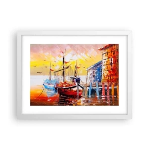 Póster en marco blanco - Feliz regreso - 40x30 cm