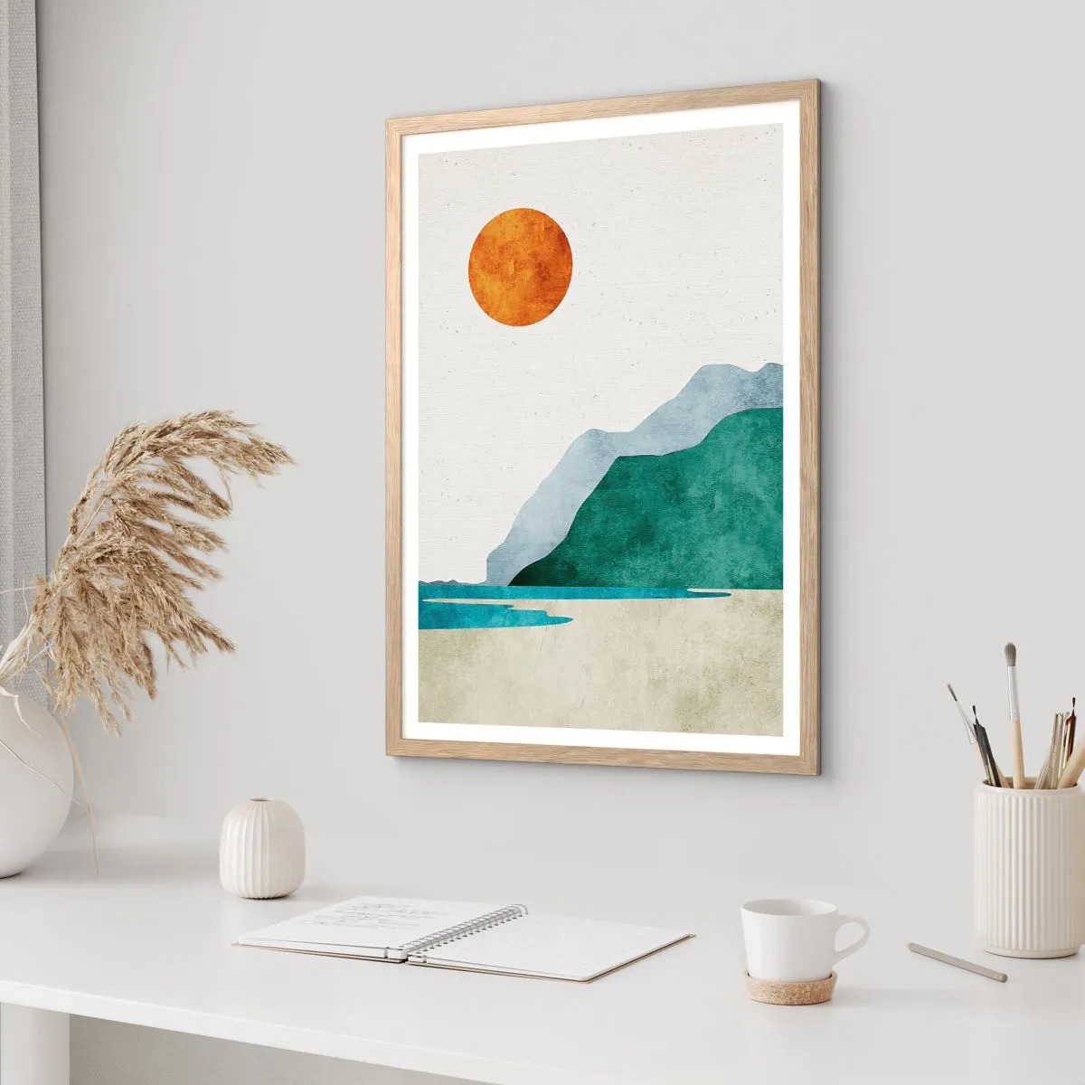 Póster en marco roble claro - Un paisaje como debe ser - 40x50 cm