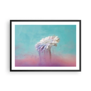 Póster en marco negro - Gerbera pastel con efecto difuminado - 70x50cm - El inframundo de las flores - Decoración de pared moderna para salón y dormitorio ARTTOR