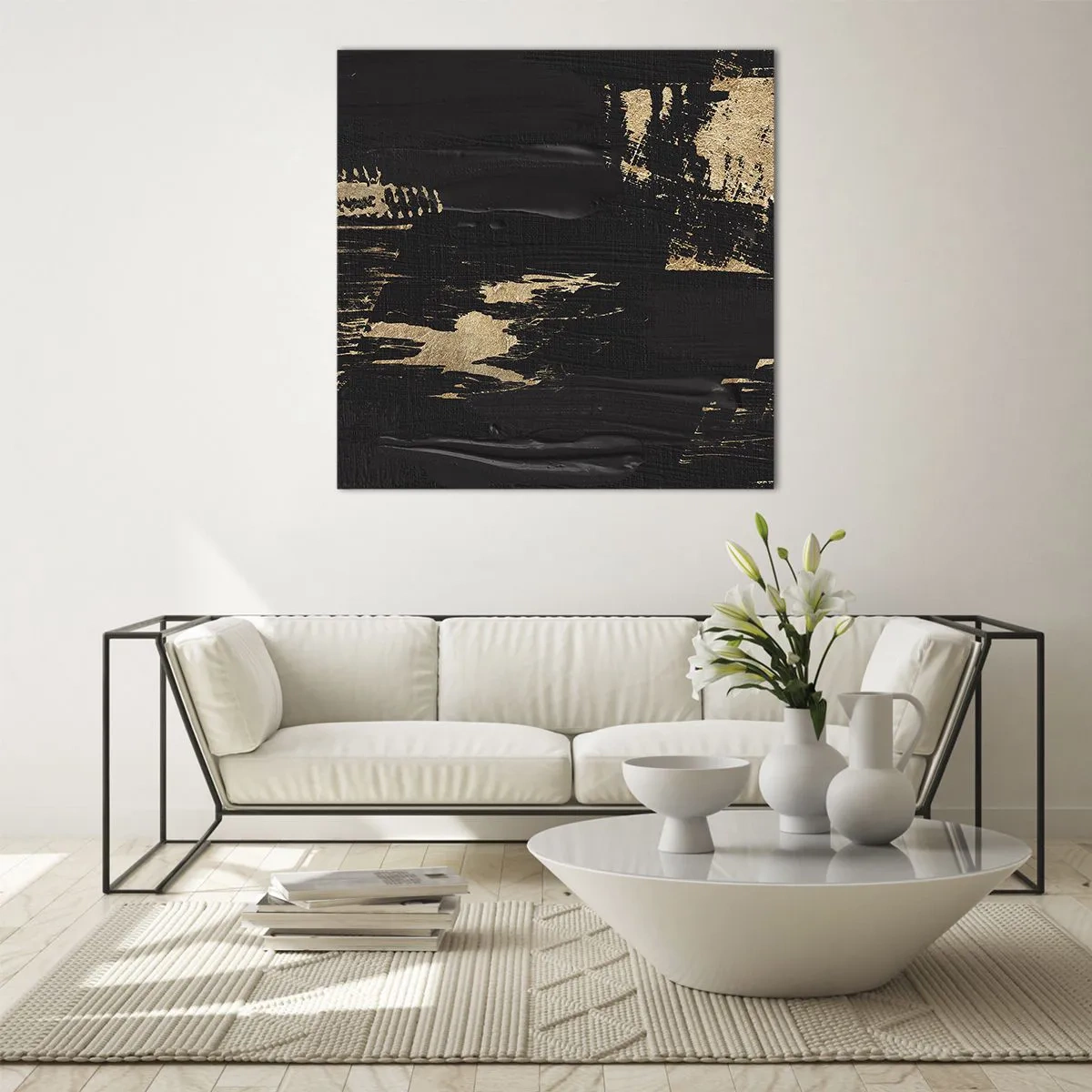 Cuadro sobre vidrio - Impresiones sobre Vidrio - Un rastro de tacto - 40x40 cm