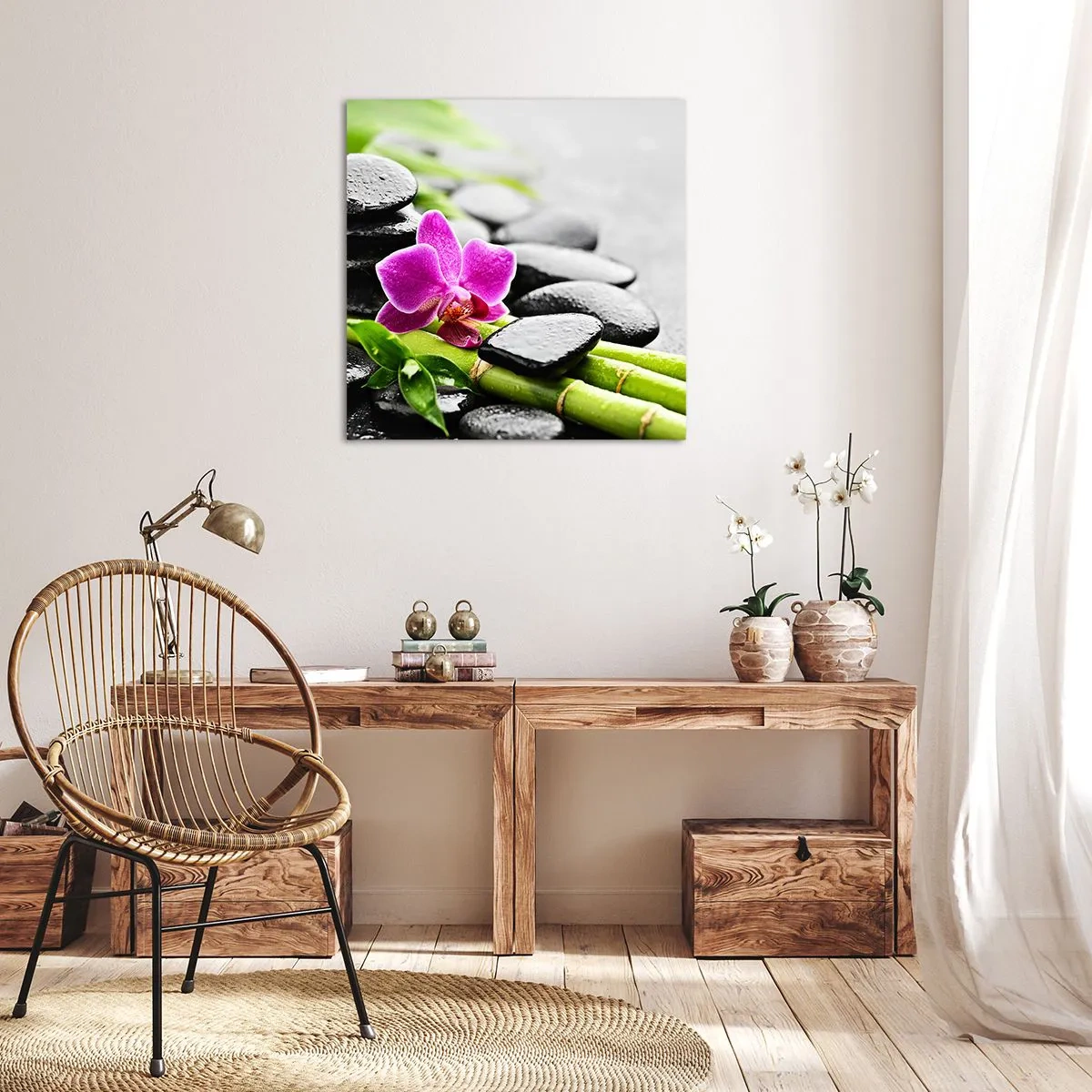 Cuadro sobre lienzo - Impresión de Imagen - En equilibrio pacífico - 60x60 cm