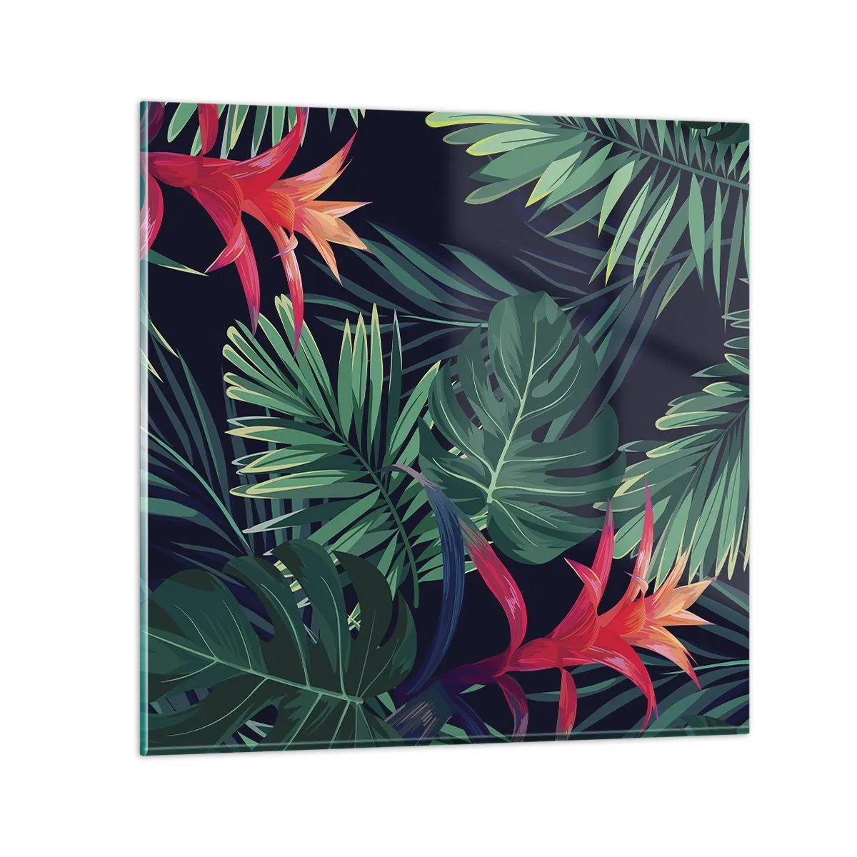 Cuadro sobre vidrio - Impresiones sobre Vidrio - Encender el color verde - 50x50 cm