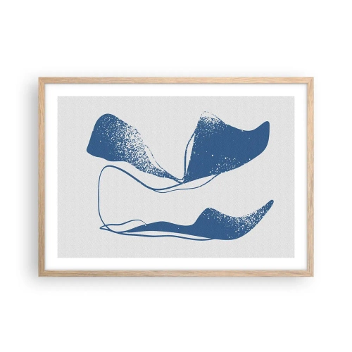 Póster en marco roble claro - Abstracción con alas - 70x50 cm