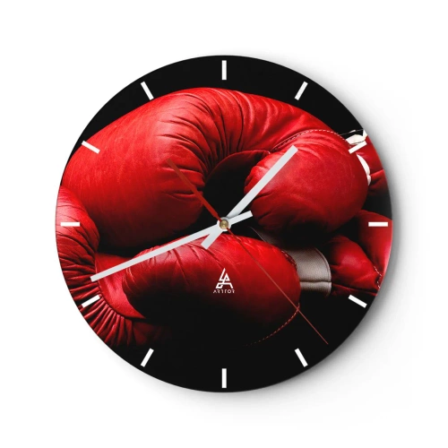 Reloj de pared - Reloj de vidrio - La emoción del combate quedó atrás - 40x40 cm