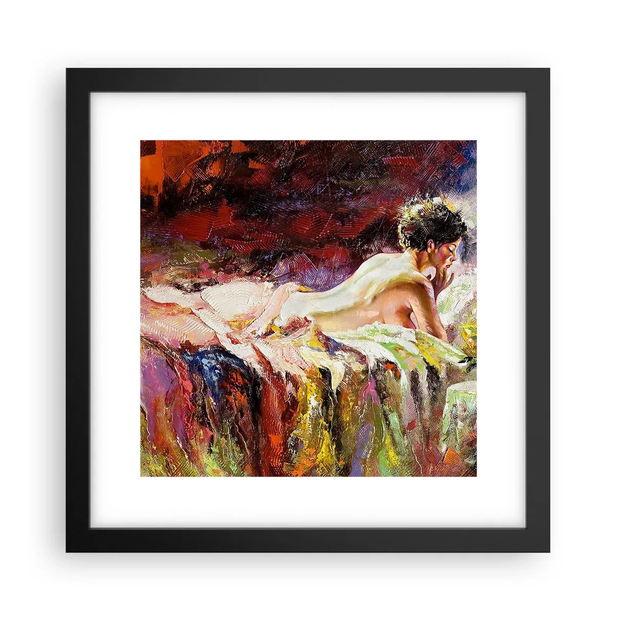 Póster en marco negro - Una Venus reflexiva - 30x30 cm