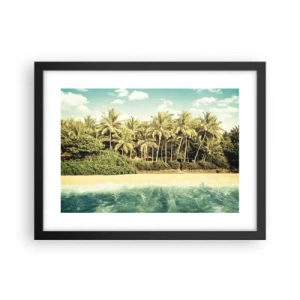 Póster en marco negro - ¿Qué tal aquí? - 40x30 cm