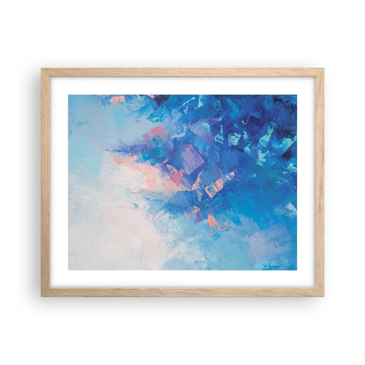 Póster en marco roble claro - Abstracción invernal - 50x40 cm