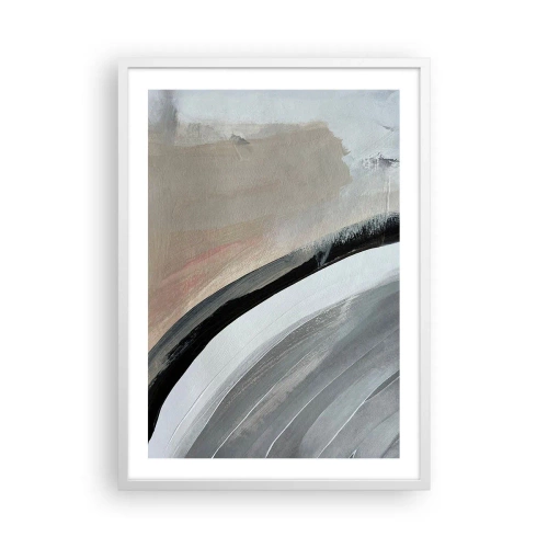 Póster en marco blanco - Composición: un arco negro y gris - 50x70 cm