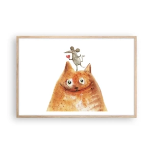 Póster en marco roble claro - Paradojas del amor - 91x61 cm