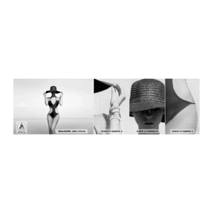 Muestra de fotomural Premium Canvas - Mi nombre es Elegancia - Mujer, Playa, Moda - 100x30 cm