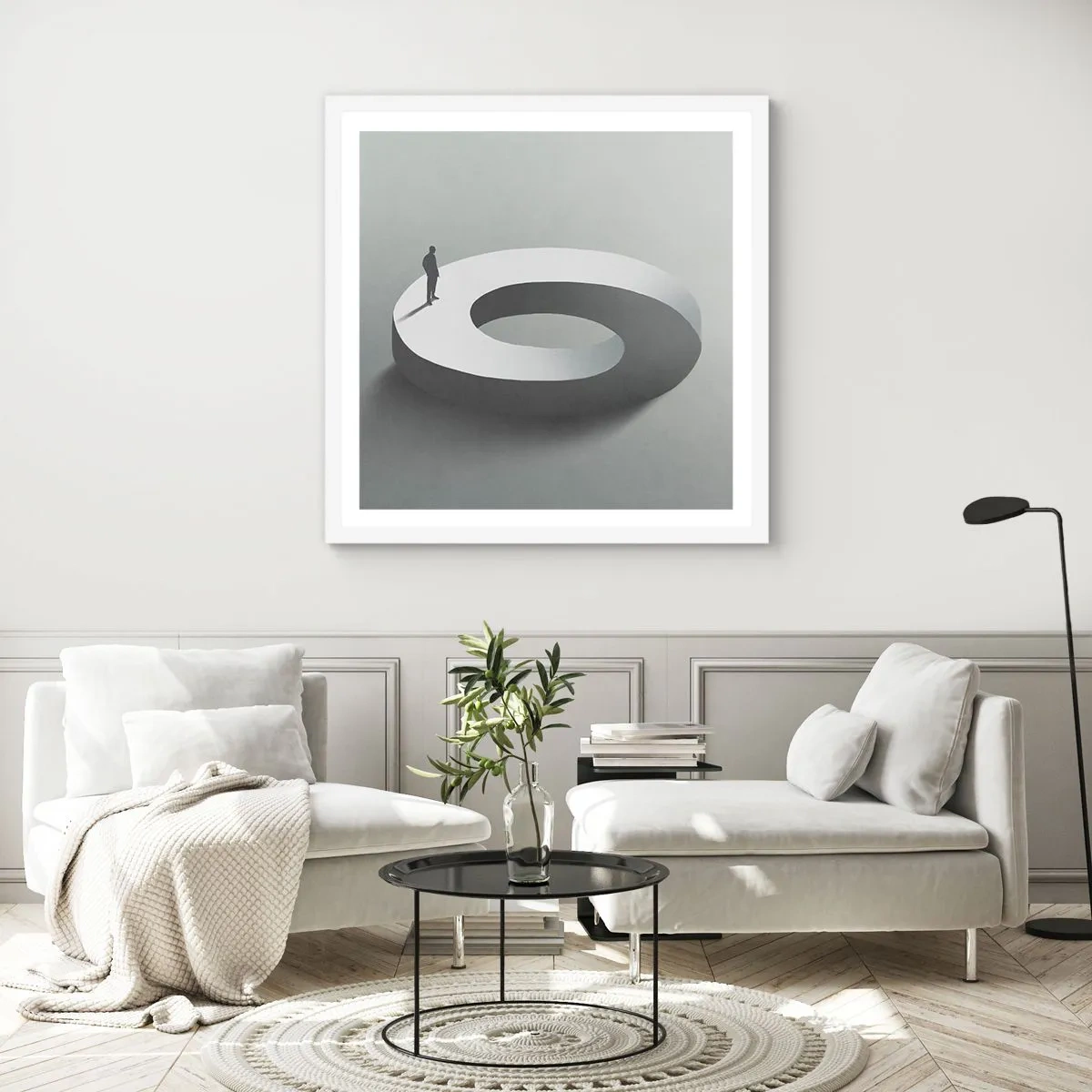 Póster en marco blanco - Ser sabio no es una labor sencilla - 60x60 cm