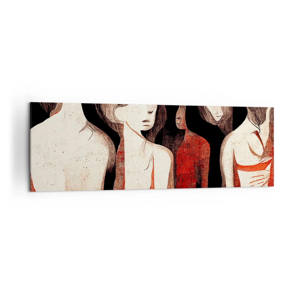 Cuadro sobre lienzo - Impresión de Imagen - Figuras artísticas en una composición abstracta - 160x50cm - Madonnas de la oscuridad - Decoración de pared moderna para salón y dormitorio ARTTOR