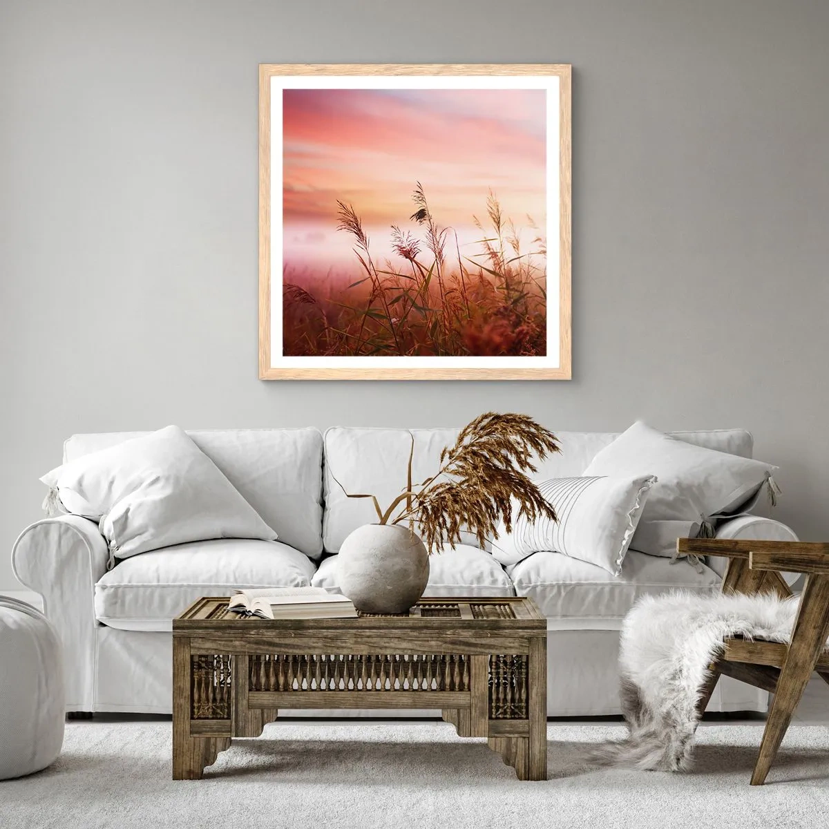 Póster en marco roble claro - El arte del viento - 50x50 cm