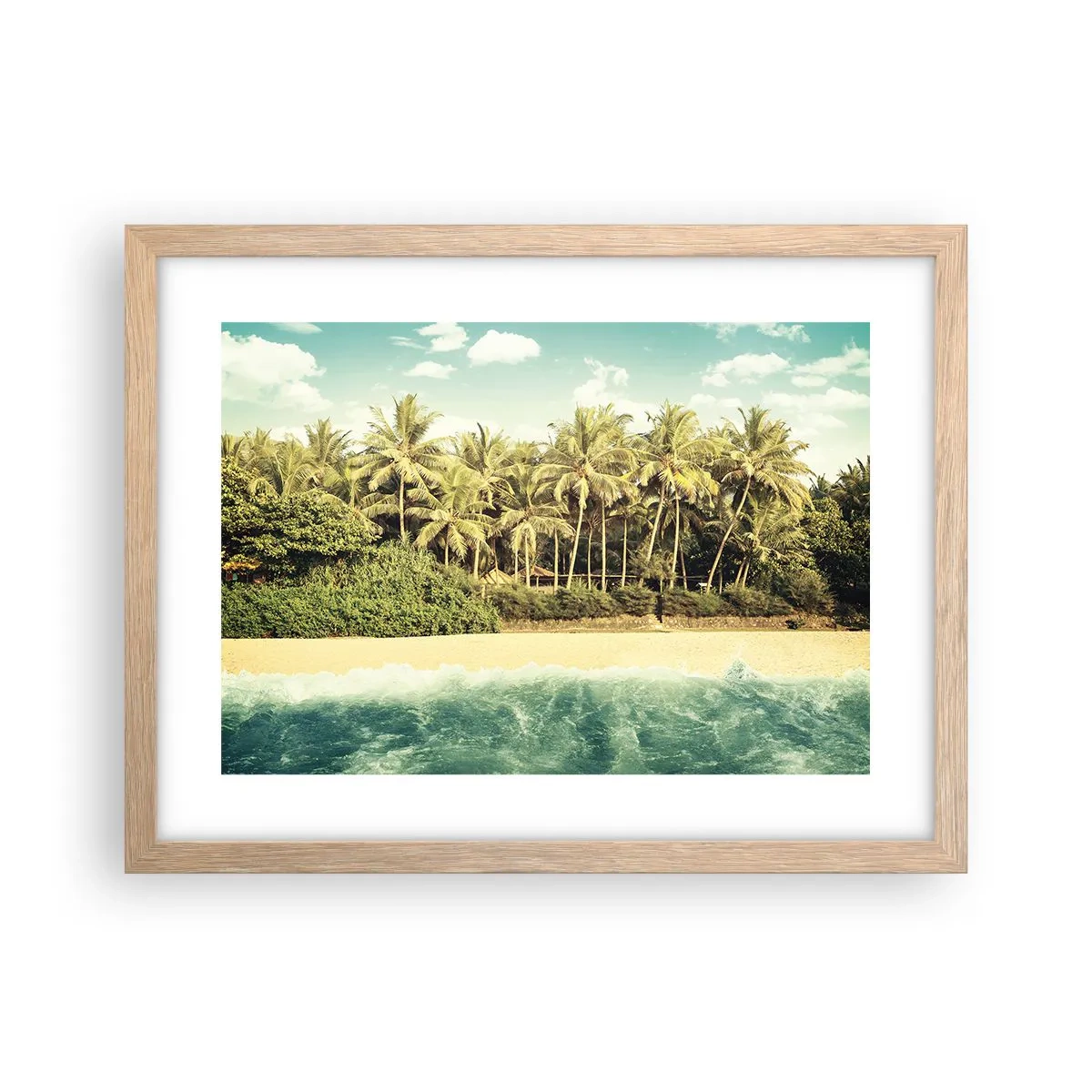 Póster en marco roble claro - ¿Qué tal aquí? - 40x30 cm