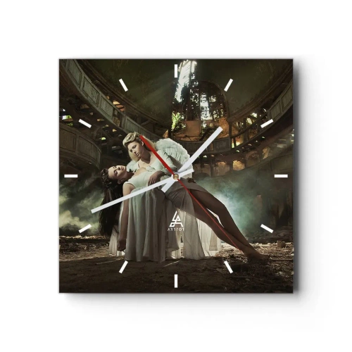 Reloj de pared - Reloj de vidrio - El espíritu del viejo teatro - 40x40 cm