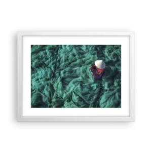 Póster en marco blanco - En un mar de redes - 40x30 cm
