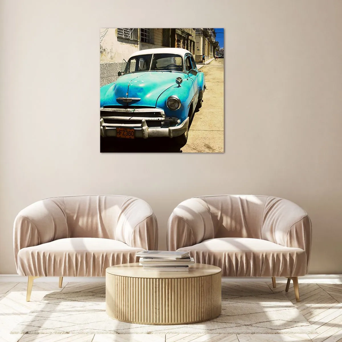 Cuadro sobre vidrio - Impresiones sobre Vidrio - ¡Viva Cuba! - 30x30 cm