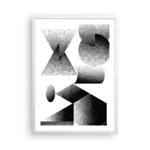Póster en marco blanco - Ángulos y óvalos - 50x70 cm