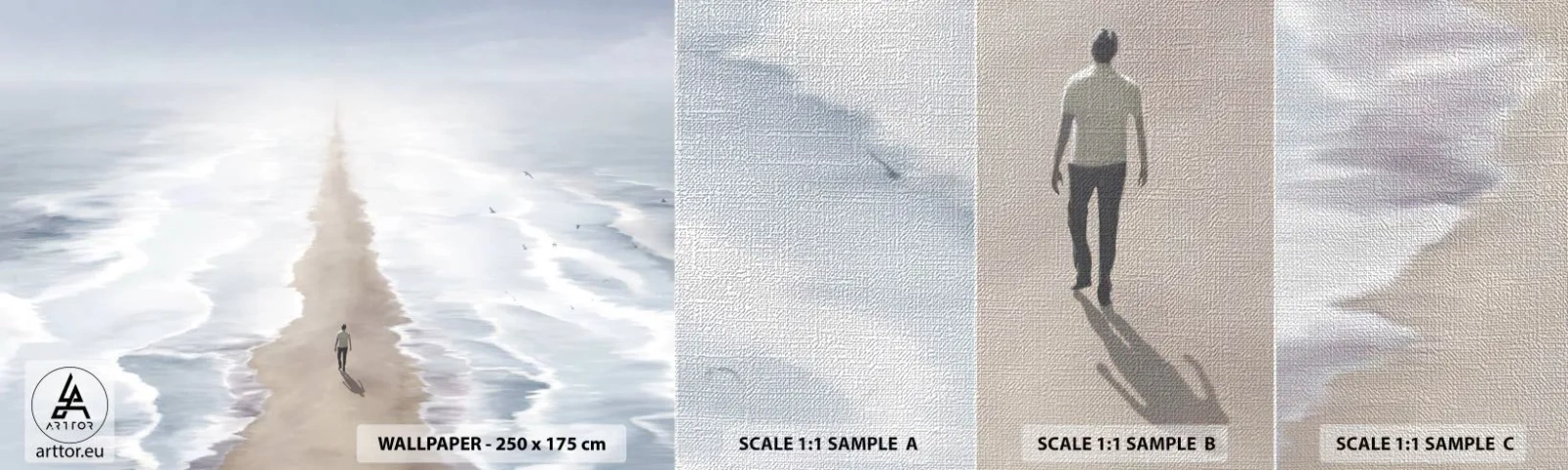 Muestra de fotomural Premium Canvas - Un futuro brillante - Mar, Brillante, Playa - 100x30 cm