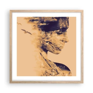 Póster en marco roble claro - Hermosa por naturaleza - 50x50 cm