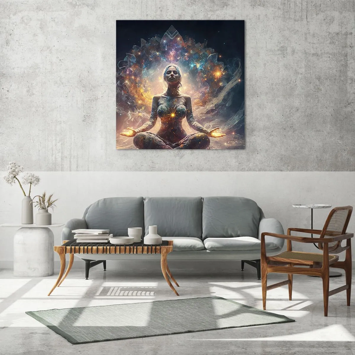 Cuadro sobre vidrio - Impresiones sobre Vidrio - Flujo de buena energía - 60x60 cm